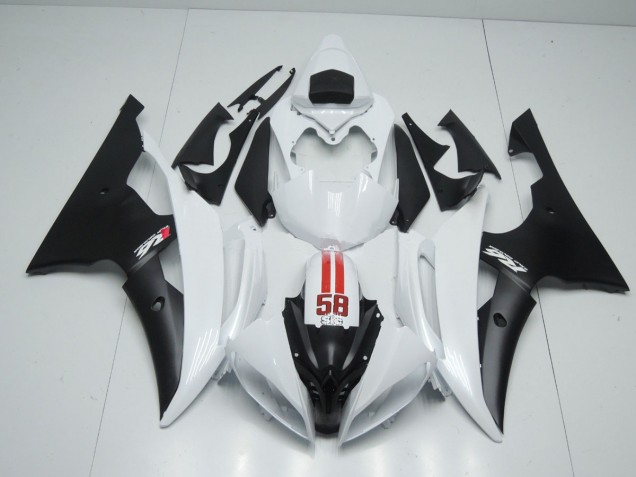 58 Sic White and Black 2008-2016 R6 Motorcycle Fairing