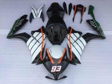 93 Baracuda White and Black 2012-2016 CBR1000RR Motorcycle Fairing