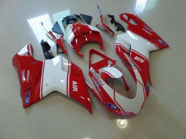 Air Red and White 2007-2014 Ducati 848 1098 1198 Motorcycle Fairing