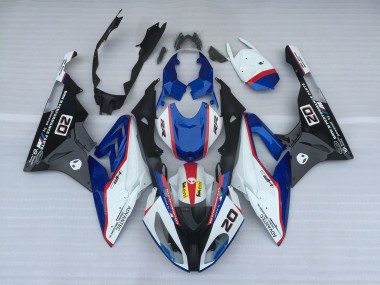 Alien Blue and White 2009-2014 S1000RR Motorcycle Fairing