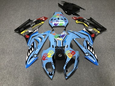 Alien Blue and White 2009-2014 S1000RR Motorcycle Fairing