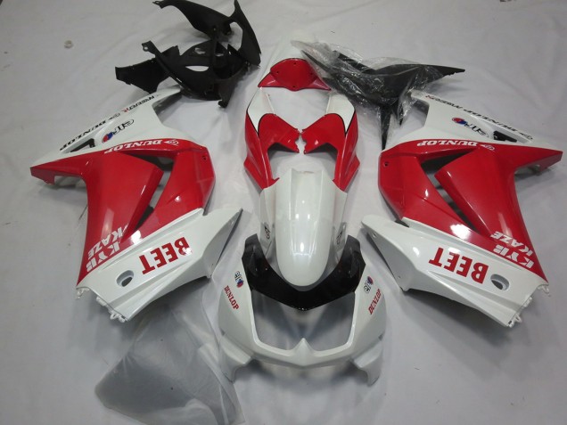 Beet Red and White 2008-2012 Ninja 250 Motorcycle Fairing Beet Red and White 2008-2012 Ninja 250 Motorcycle Fairing
