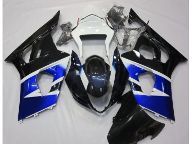 Black Blue and White 2003-2004 GSXR 1000 Motorcycle Fairing