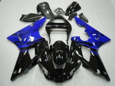 Black Flame & Blue 2000-2001 R1 Motorcycle Fairing