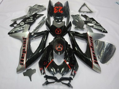 Black Grey Jordan 2008-2010 GSXR 600-750 Motorcycle Fairing