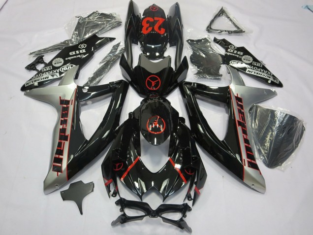 Black Grey Jordan 2008-2010 GSXR 600-750 Motorcycle Fairing Black Grey Jordan 2008-2010 GSXR 600-750 Motorcycle Fairing