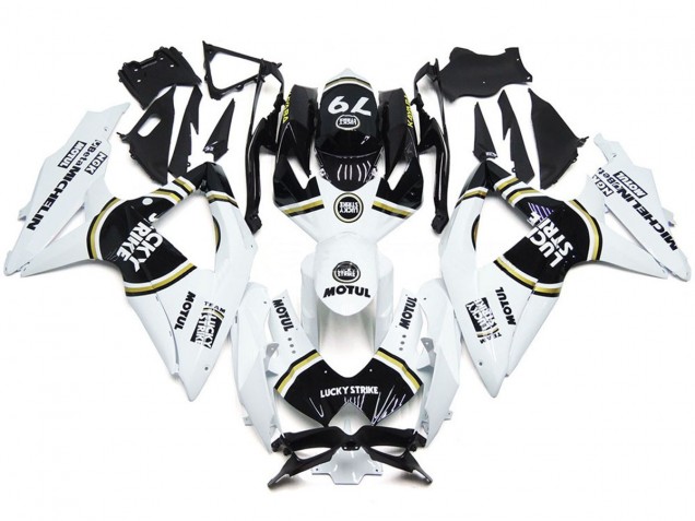 Black Lucky Strike 79 2008-2010 GSXR 600-750 Motorcycle Fairing Black Lucky Strike 79 2008-2010 GSXR 600-750 Motorcycle Fairing