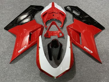 Black Red White 2007-2014 Ducati 848 1098 1198 Motorcycle Fairing