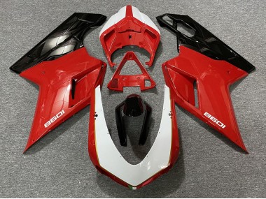 Black Red White 2007-2014 Ducati 848 1098 1198 Motorcycle Fairing