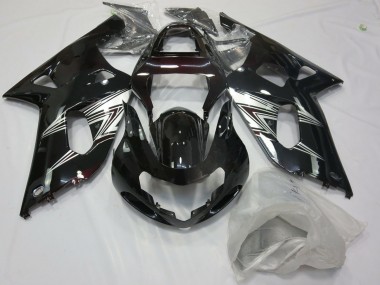 Black Silver 2001-2003 GSXR 600-750 Motorcycle Fairing