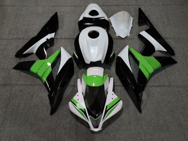 Black White and Green 2007-2008 CBR600RR Motorcycle Fairing
