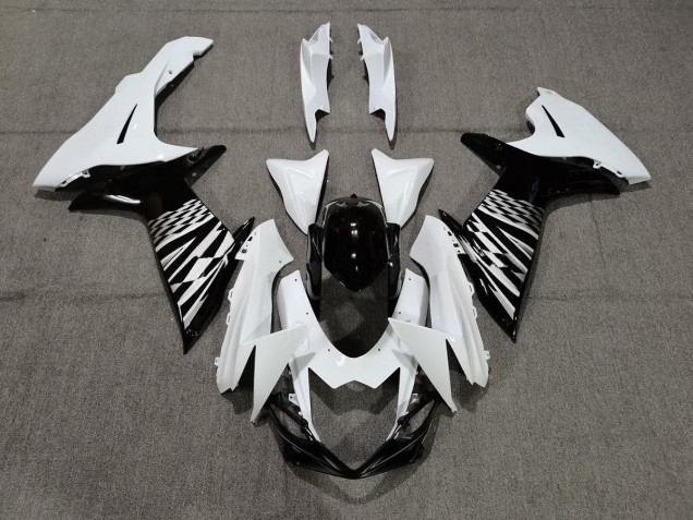 Black White and Silver 2011-2024 GSXR 600-750 Motorcycle Fairing Black White and Silver 2011-2024 GSXR 600-750 Motorcycle Fairing