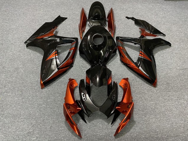 Black and Burnt Orange 2006-2007 GSXR 600-750 Motorcycle Fairing Black and Burnt Orange 2006-2007 GSXR 600-750 Motorcycle Fairing