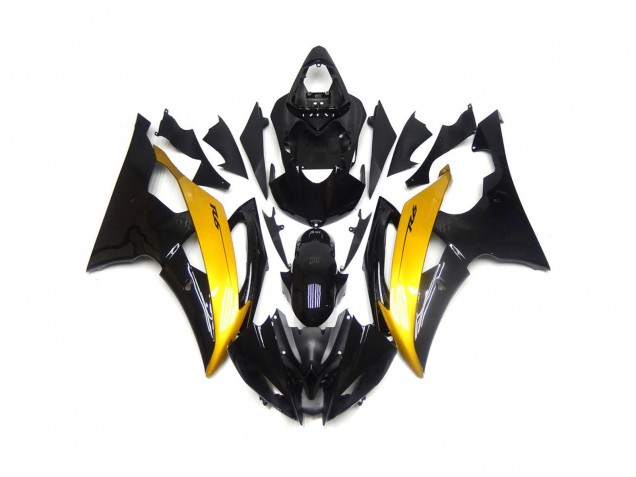 Black and Gold Gloss 2008-2016 R6 Motorcycle Fairing Black and Gold Gloss 2008-2016 R6 Motorcycle Fairing