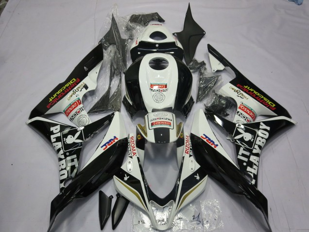 Black and White Playboy 2007-2008 CBR600RR Motorcycle Fairing Black and White Playboy 2007-2008 CBR600RR Motorcycle Fairing