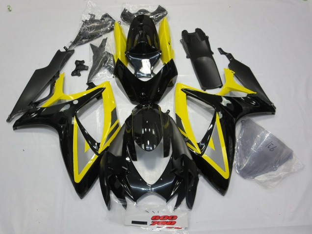 Black and Yellow Oh Ah 2006-2007 GSXR 600-750 Motorcycle Fairing Black and Yellow Oh Ah 2006-2007 GSXR 600-750 Motorcycle Fairing