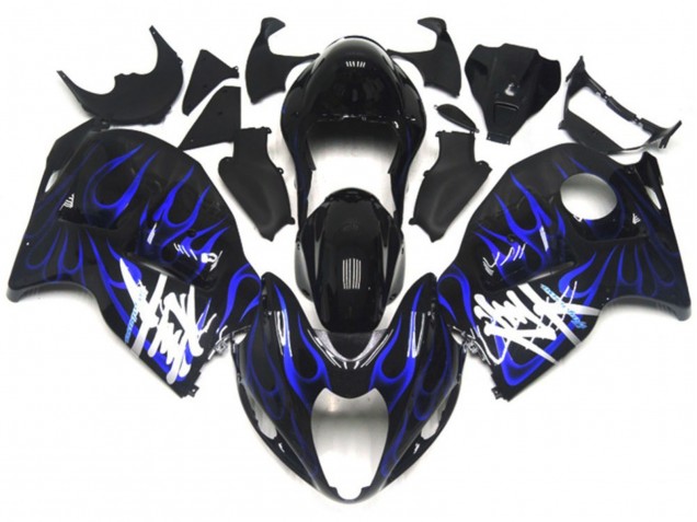 Black with Deep Blue Flame 1997-2007 GSXR 1300 Hayabusa Motorcycle Fairing Black with Deep Blue Flame 1997-2007 GSXR 1300 Hayabusa Motorcycle Fairing