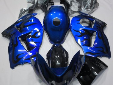 Blue & Black Flame 1997-2007 GSXR 1300 Hayabusa Motorcycle Fairing
