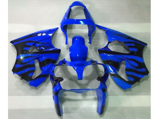 Blue & Black Flame 2000-2002 ZX6R Motorcycle Fairing Blue & Black Flame 2000-2002 ZX6R Motorcycle Fairing