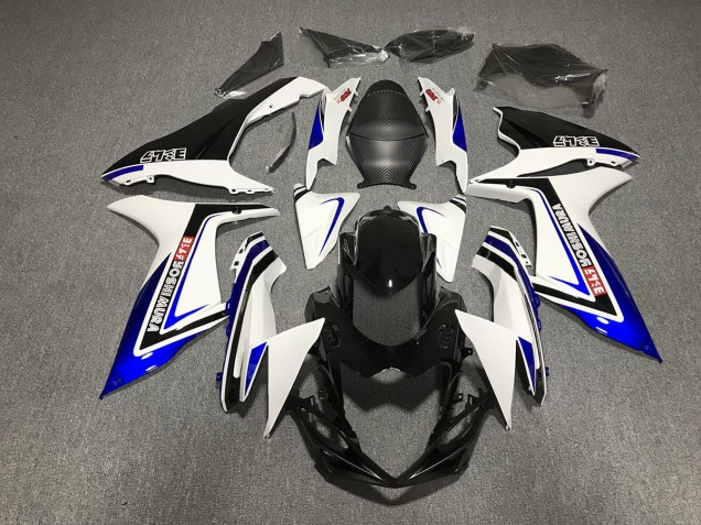 Blue Black and White writing 2011-2024 GSXR 600-750 Motorcycle Fairing Blue Black and White writing 2011-2024 GSXR 600-750 Motorcycle Fairing