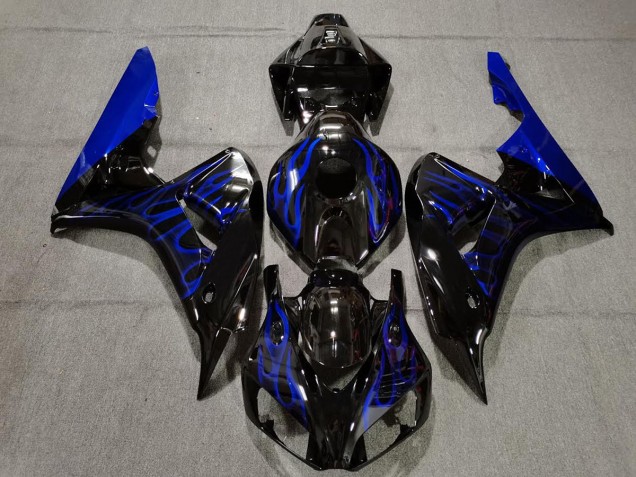 Gloss Black Blue Flame 2006-2007 CBR1000RR Motorcycle Fairing Gloss Black Blue Flame 2006-2007 CBR1000RR Motorcycle Fairing