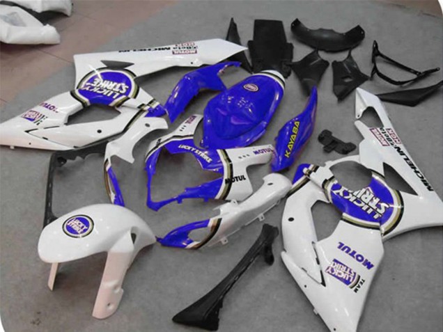 Blue Lucky Strike 2005-2006 GSXR 1000 Motorcycle Fairing Blue Lucky Strike 2005-2006 GSXR 1000 Motorcycle Fairing