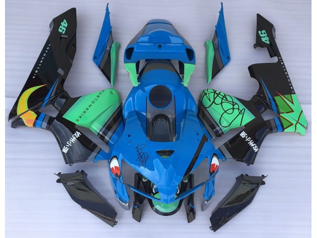 Blue Shark & Green 2005-2006 CBR600RR Motorcycle Fairing Blue Shark & Green 2005-2006 CBR600RR Motorcycle Fairing