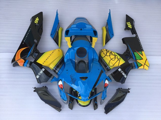 Blue Shark & Yellow 2005-2006 CBR600RR Motorcycle Fairing Blue Shark & Yellow 2005-2006 CBR600RR Motorcycle Fairing