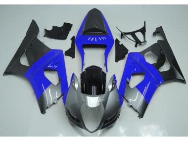 Blue Silver and Black 2003-2004 GSXR 1000 Motorcycle Fairing