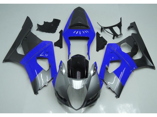 Blue Silver and Black 2003-2004 GSXR 1000 Motorcycle Fairing Blue Silver and Black 2003-2004 GSXR 1000 Motorcycle Fairing