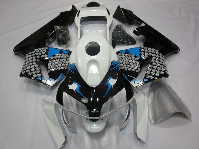 Blue White and Black Splatter 2003-2004 CBR600RR Motorcycle Fairing Blue White and Black Splatter 2003-2004 CBR600RR Motorcycle Fairing