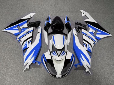 Blue White and Black Zag 2009-2012 ZX6R Motorcycle Fairing