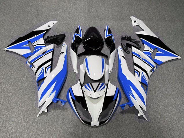 Blue White and Black Zag 2009-2012 ZX6R Motorcycle Fairing