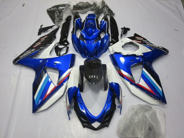 Blue White and Red 2008-2010 GSXR 600-750 Motorcycle Fairing