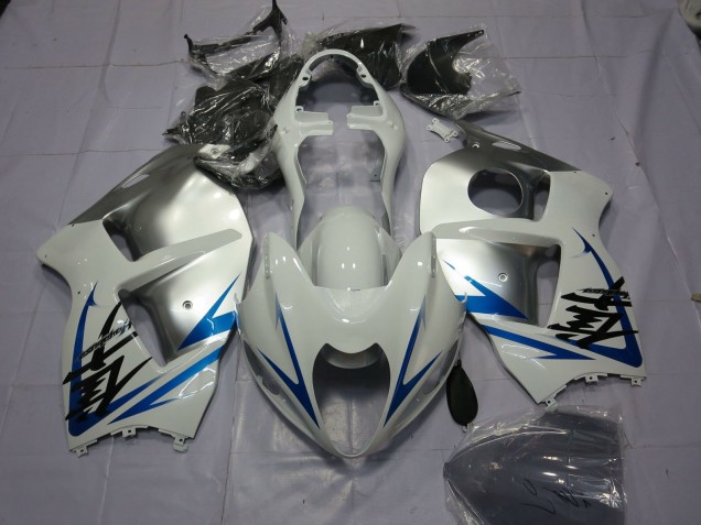 Blue White and Silver 1997-2007 GSXR 1300 Hayabusa Motorcycle Fairing Blue White and Silver 1997-2007 GSXR 1300 Hayabusa Motorcycle Fairing