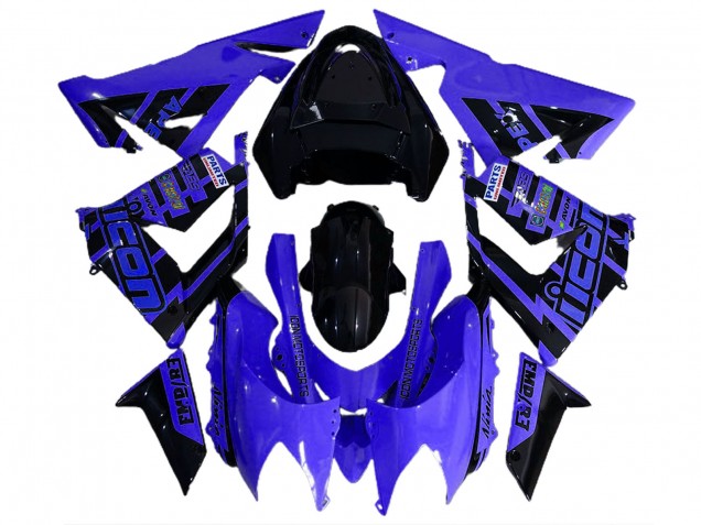 Blue and Black & Logos 2004-2005 ZX10R Motorcycle Fairing Blue and Black & Logos 2004-2005 ZX10R Motorcycle Fairing
