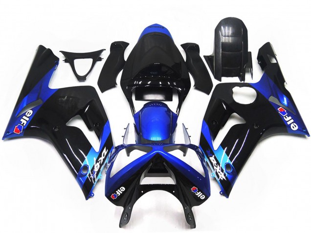 Blue and Gloss Black Elf 2003-2004 ZX6R Motorcycle Fairing Blue and Gloss Black Elf 2003-2004 ZX6R Motorcycle Fairing