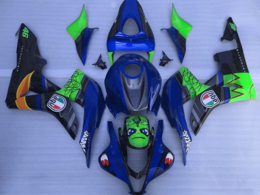 Blue and Green Shark 2007-2008 CBR600RR Motorcycle Fairing