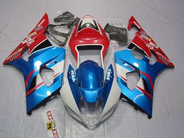 Blue and Red 2003-2004 GSXR 1000 Motorcycle Fairing Blue and Red 2003-2004 GSXR 1000 Motorcycle Fairing