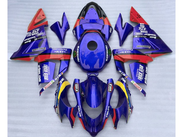 Blue and Red Trickstar 2004-2005 ZX10R Motorcycle Fairing Blue and Red Trickstar 2004-2005 ZX10R Motorcycle Fairing