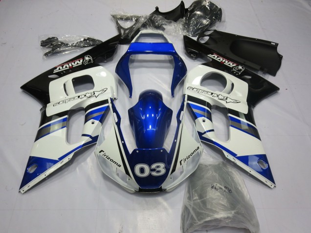 Blue and Silver 1998-2002 R6 Motorcycle Fairing