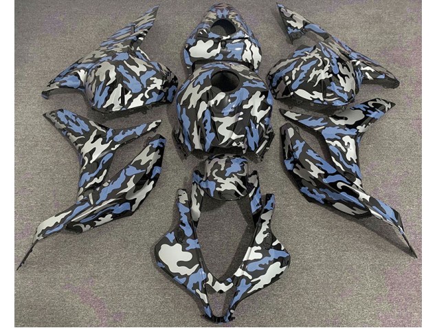 Blue and Silver Camo 2009-2012 CBR600RR Motorcycle Fairing Blue and Silver Camo 2009-2012 CBR600RR Motorcycle Fairing
