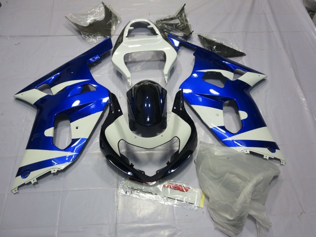 Blue and White 2001-2003 GSXR 600-750 Motorcycle Fairing Blue and White 2001-2003 GSXR 600-750 Motorcycle Fairing