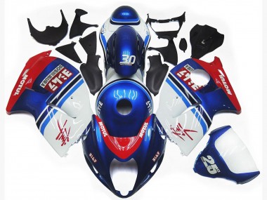 Blue and White Custom Logo Motul 1997-2007 GSXR 1300 Hayabusa Motorcycle Fairing
