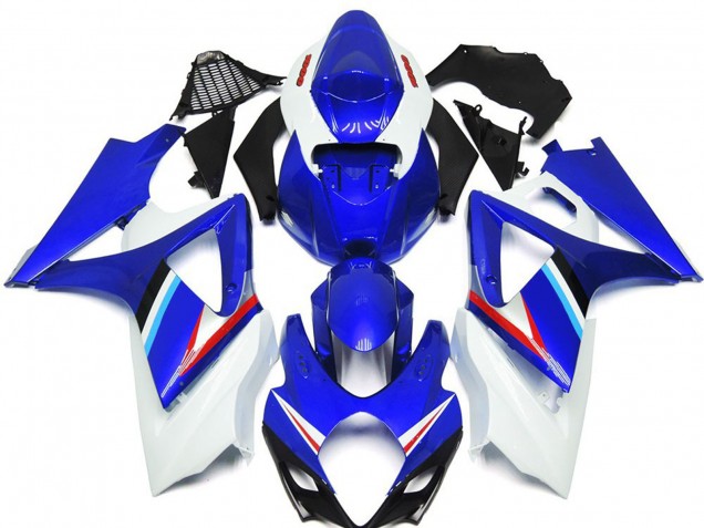 Blue and White Gloss 2007-2008 GSXR 1000 Motorcycle Fairing