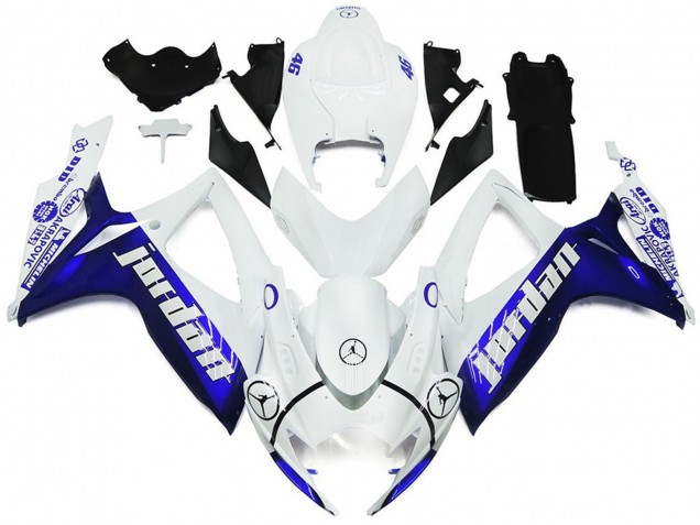 Blue and White Jordan Gloss Style 2006-2007 GSXR 600-750 Motorcycle Fairing Blue and White Jordan Gloss Style 2006-2007 GSXR 600-750 Motorcycle Fairing
