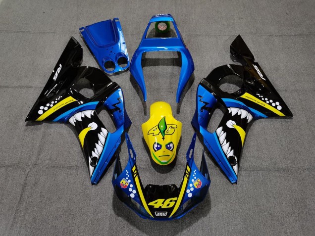 Blue and Yellow Shark 1998-2002 R6 Motorcycle Fairing Blue and Yellow Shark 1998-2002 R6 Motorcycle Fairing