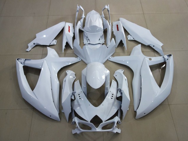 Bright White and Red 2008-2010 GSXR 600-750 Motorcycle Fairing