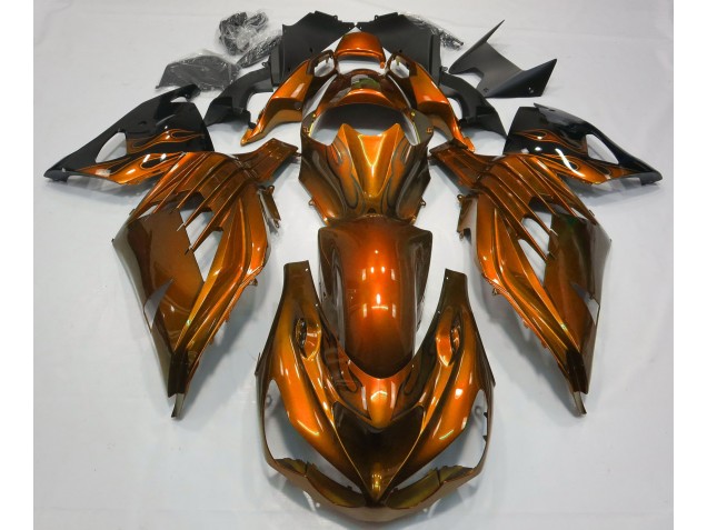 Burnt Orange Gloss 2012-2021 ZX14R Motorcycle Fairing Burnt Orange Gloss 2012-2021 ZX14R Motorcycle Fairing