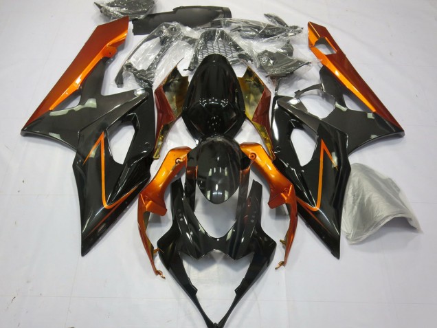 Burnt Orange and Black 2005-2006 GSXR 1000 Motorcycle Fairing